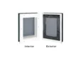 Door mounted white frame small RANGER pet door with grey flap