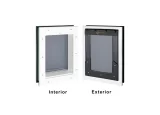 Door mounted white frame small RANGER pet door with grey flap