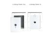 White frame door mounted small RANGER door with grey flap showing locking panel